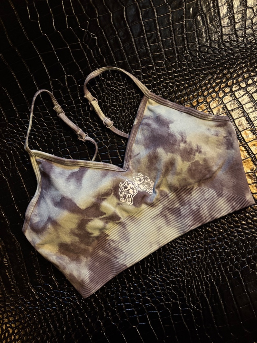 Darc Sport Tie-Dye Bralette in Purple and Green